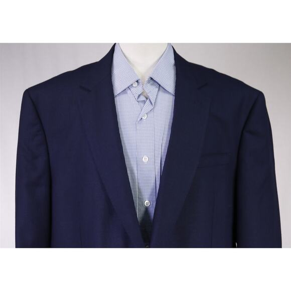 TM Lewin Navy Blue Woven Patch Pocket Wool Blazer Jacket 50R - Picture 3 of 10